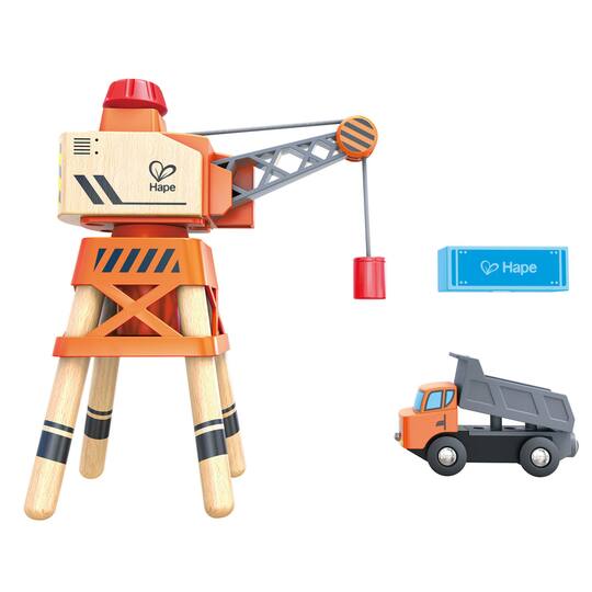 Hape Large Boom Crane & Truck Set